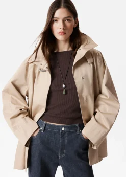 A-Linien-Jacke mit Tunnelkragen