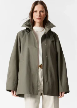 A-Linien-Jacke mit Tunnelkragen