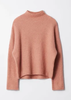 Alpaka-Strickpullover mit hohem Kragen
