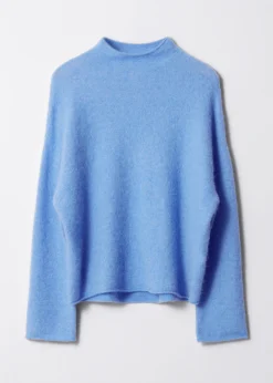 Alpaka-Strickpullover mit hohem Kragen