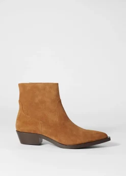 Ankle Boots aus Leder mit spitzer Zehenpartie