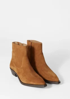 Ankle Boots aus Leder mit spitzer Zehenpartie