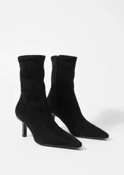 Ankle Boots aus Leder mit Stretch-Anteil