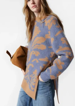 Asymmetrischer Jacquard-Pullover