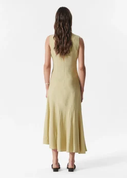 Asymmetrisches Midikleid in Wickeloptik mit Knoten