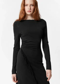 Asymmetrisches Midikleid mit Fransen