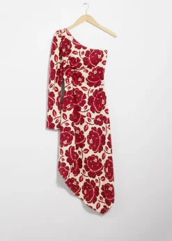 Asymmetrisches One-Shoulder-Midikleid