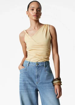 Asymmetrisches Tanktop mit Drapierung