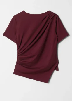 Asymmetrisches T-Shirt mit Drapierung