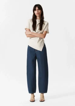 Asymmetrisches T-Shirt mit Drapierung