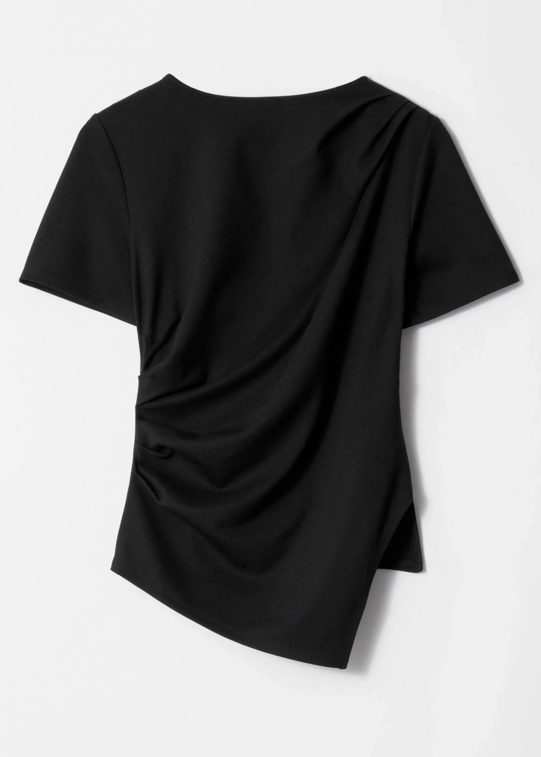 Asymmetrisches T-Shirt mit Drapierung