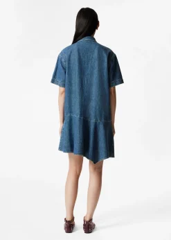 Asymmetrisches T-Shirt-Kleid aus Denim