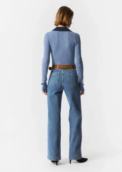 Ausgestellte Jeans mit hohem Bund