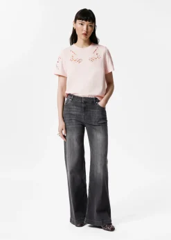 Ausgestellte Jeans mit hohem Bund