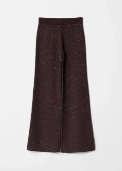 Ausgestellte Strickhose mit Glitter-Finish