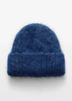 Beanie aus einer gebürsteten Mohairmischung