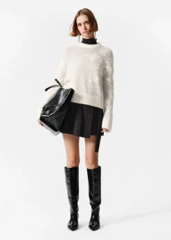 Bestickter Pullover aus Mohair-Mix