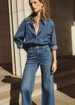 Besticktes Jeanshemd