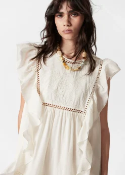 Besticktes Minikleid mit Rüschen
