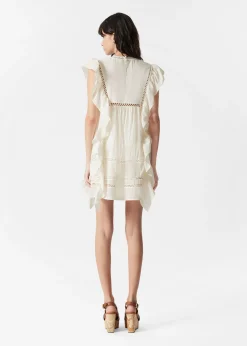 Besticktes Minikleid mit Rüschen