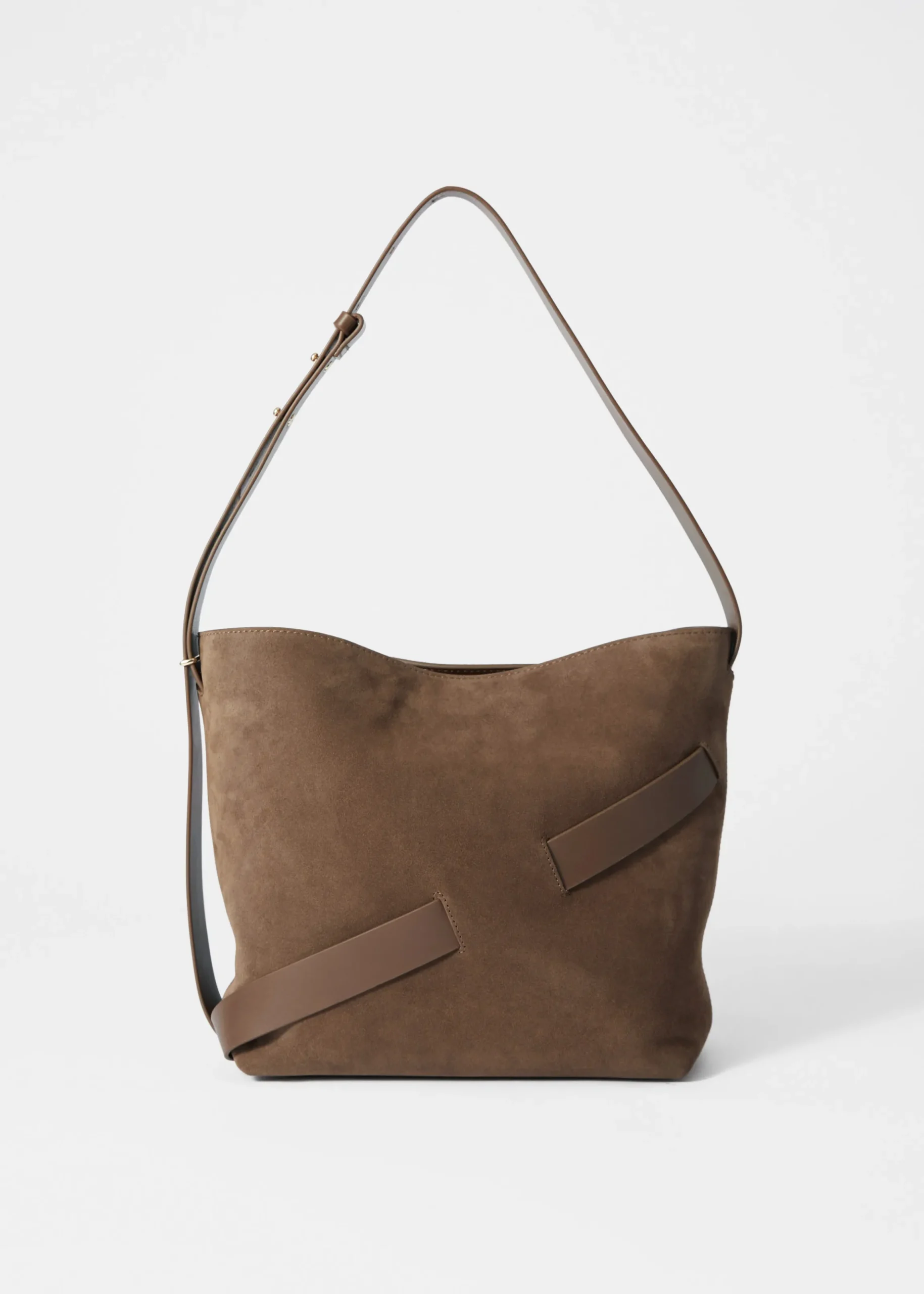 Beuteltasche aus Veloursleder