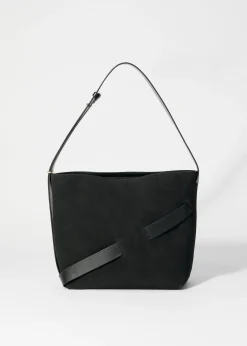 Beuteltasche aus Veloursleder