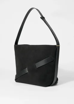 Beuteltasche aus Veloursleder