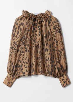 Bluse mit Raffungen und Bindedetail