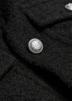 Bouclé-Jacke mit Knöpfen