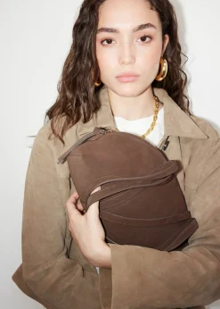Bowlingtasche aus Veloursleder