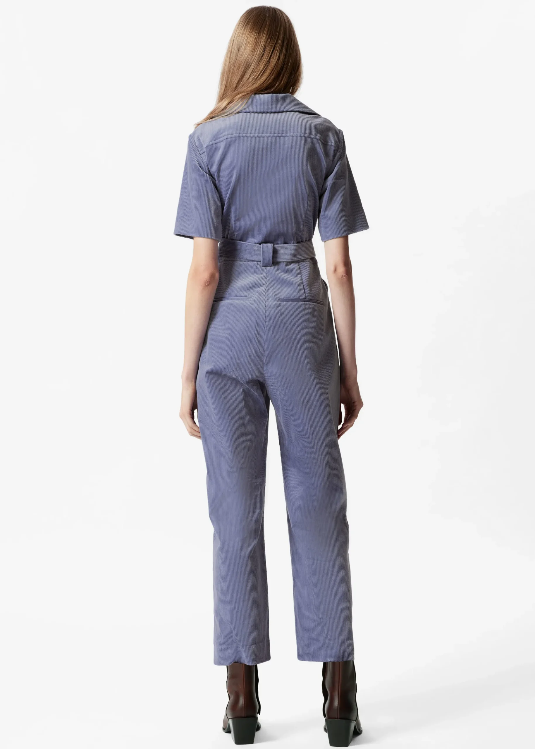 Cord-Jumpsuit mit Gürtel