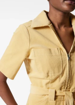 Cord-Jumpsuit mit Gürtel