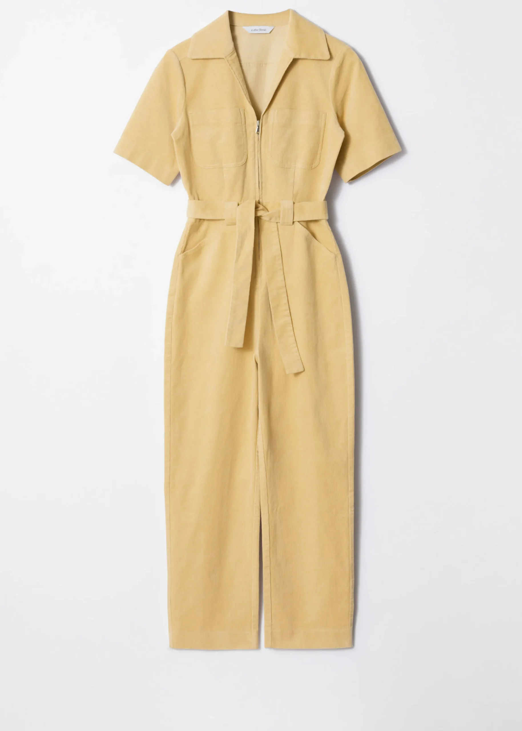 Cord-Jumpsuit mit Gürtel