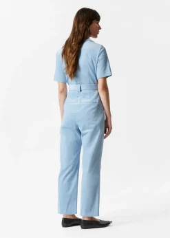 Cord-Jumpsuit mit Gürtel