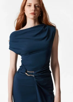 Drapiertes Midikleid
