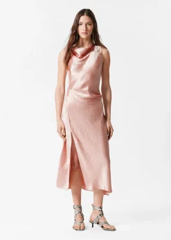 Drapiertes Midikleid aus Satin