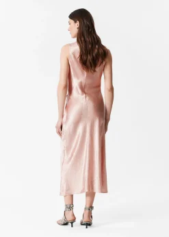 Drapiertes Midikleid aus Satin