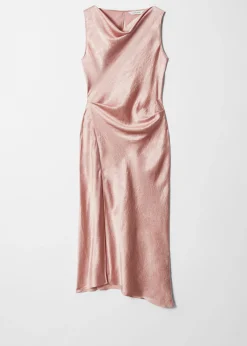 Drapiertes Midikleid aus Satin