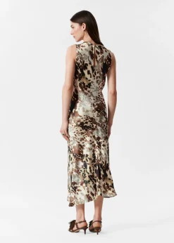 Drapiertes Midikleid aus Satin