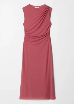 Drapiertes Midikleid ohne Ärmel
