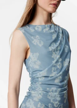 Drapiertes Midikleid ohne Ärmel