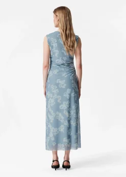 Drapiertes Midikleid ohne Ärmel