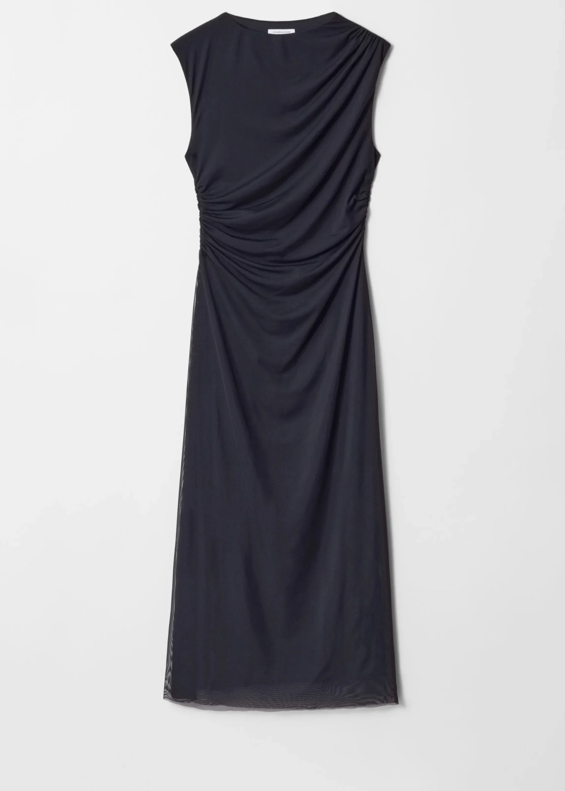 Drapiertes Midikleid ohne Ärmel