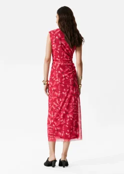 Drapiertes Midikleid ohne Ärmel