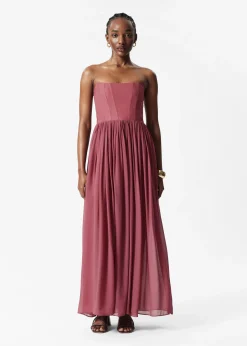 Durchscheinendes Maxikleid mit Korsage