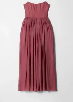 Durchscheinendes Maxikleid mit Korsage