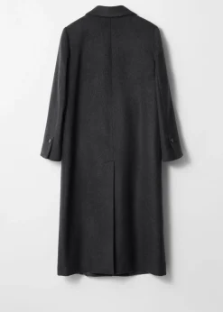Einreihiger langer Mantel aus Wolle