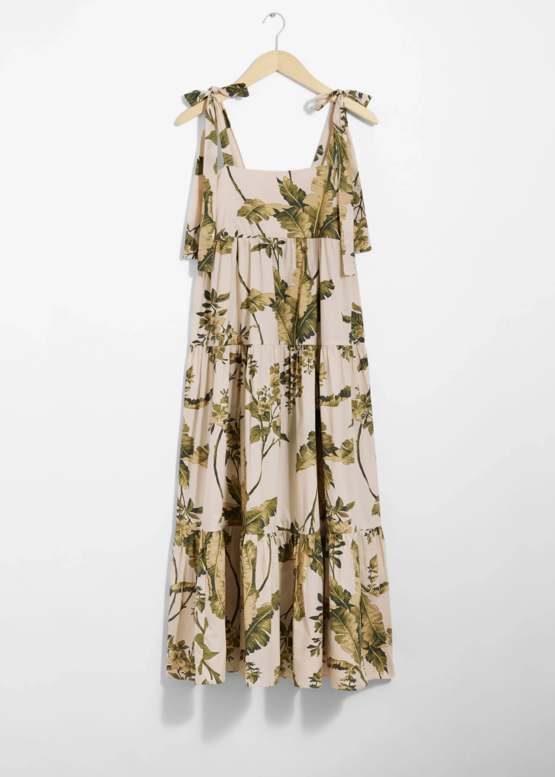 Gestuftes Midikleid mit Bändern