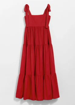 Gestuftes Midikleid mit Bändern