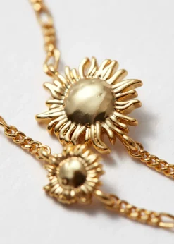Gliederarmband mit Sonnenblumenanhängern